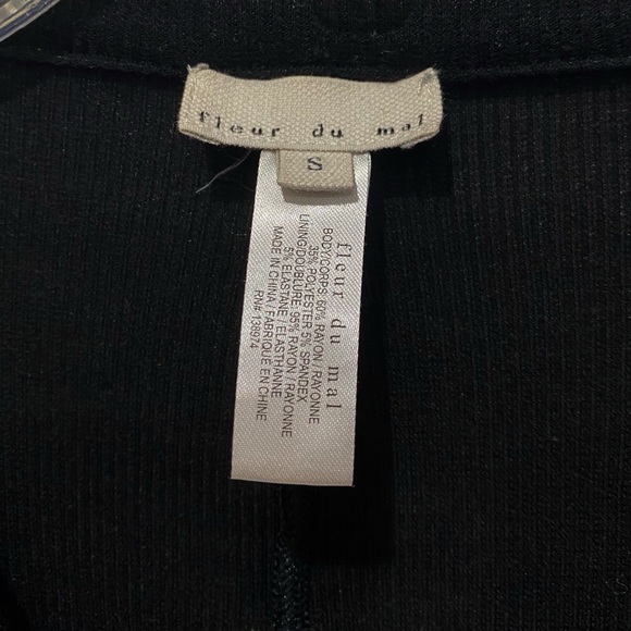 ❌SOLD❌FLEUR DE MAL Henley Black Body Suit - Picture 5 of 6